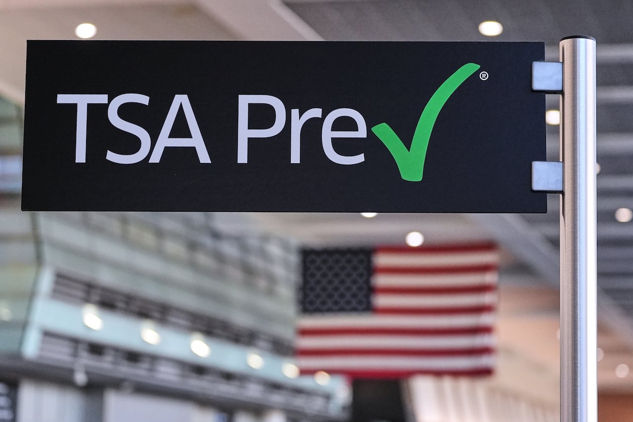 A sign reads TSA Pre