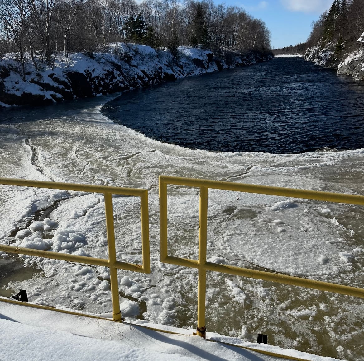 Water with ice floating