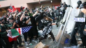 LAPD arrests violent agitators after protests erupt outside federal detention center in Los Angeles