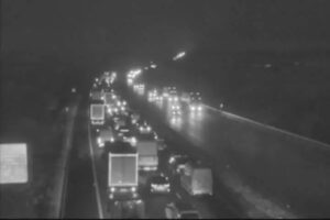 Major motorway closed ‘for several hours’ as lorry erupts into flames