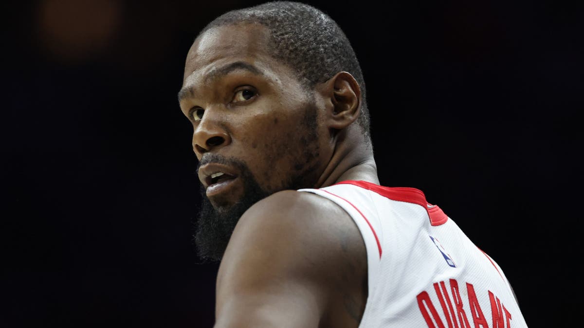 Kevin Durant looks on