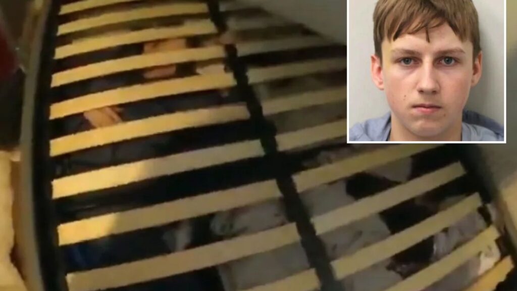 Moment teen found hiding INSIDE bed after shooting two brothers in attack