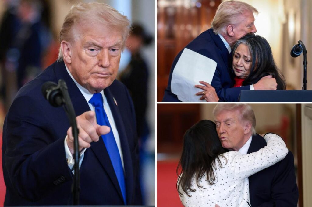 Hugs and tears at ‘Angel Family’ ceremony as Trump pays tribute to victims of migrant crime
