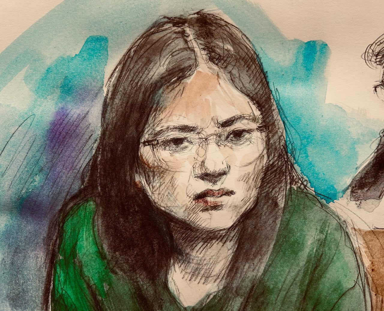 A court sketch depicting Feiyang Ji appearing before a Justice of the Peace in London bail court on Feb. 3, 2026.