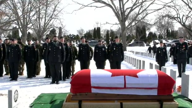 Hamilton soldier who died in Latvia honoured with 21-gun salute at burial near Burlington, Ont.