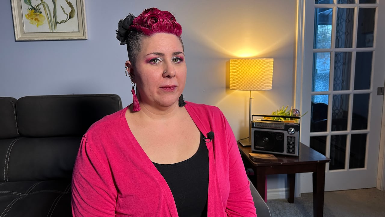 Christine Giles in her livingroom