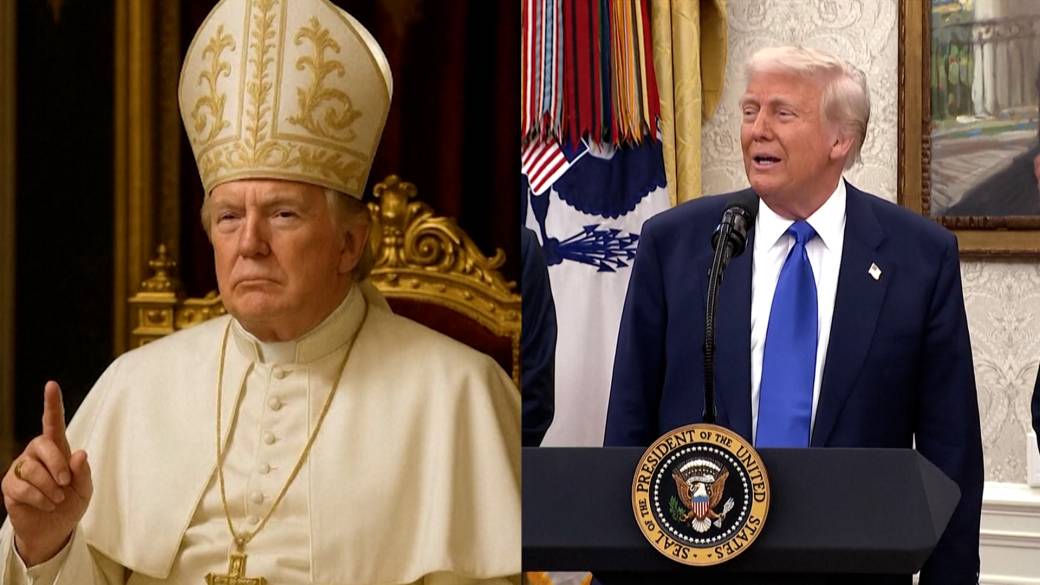 Click to play video: 'Trump defends AI image of himself as Pope, says Melania thought it was ‘cute’'
