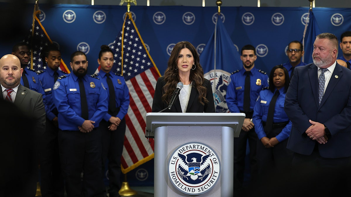 DHS Secretary Noem Holds Press Conference In Miami