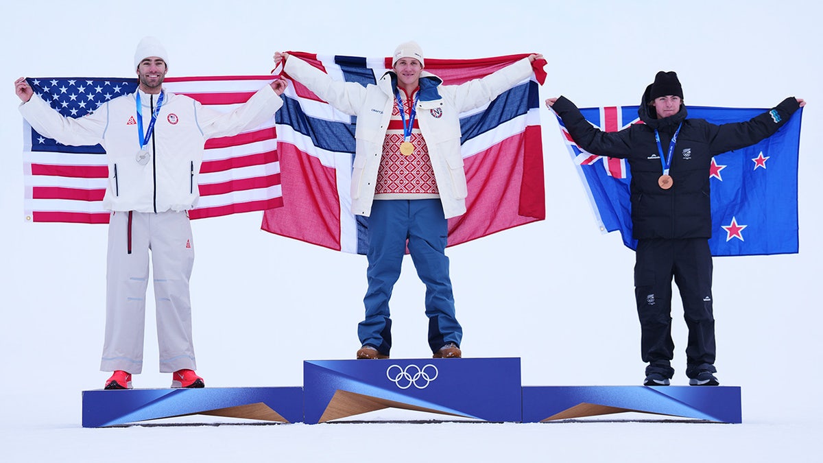 Alex Hall on the podium