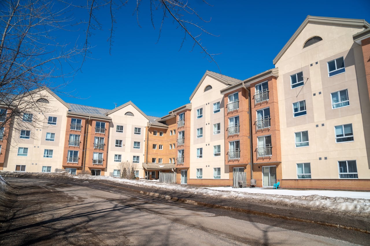 A wide shot of buildings.