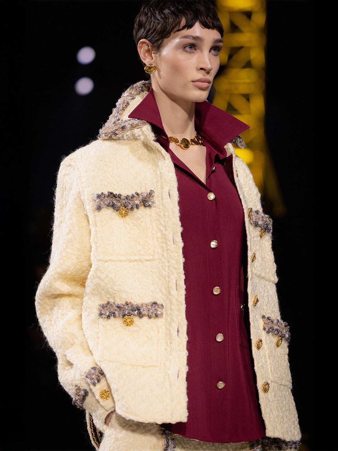 A model walks the runway.