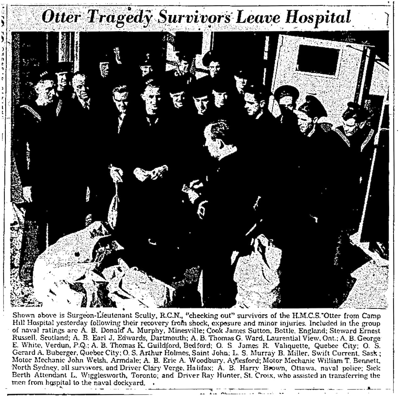 A black-and-white photo from a 1941 newspaper is shown