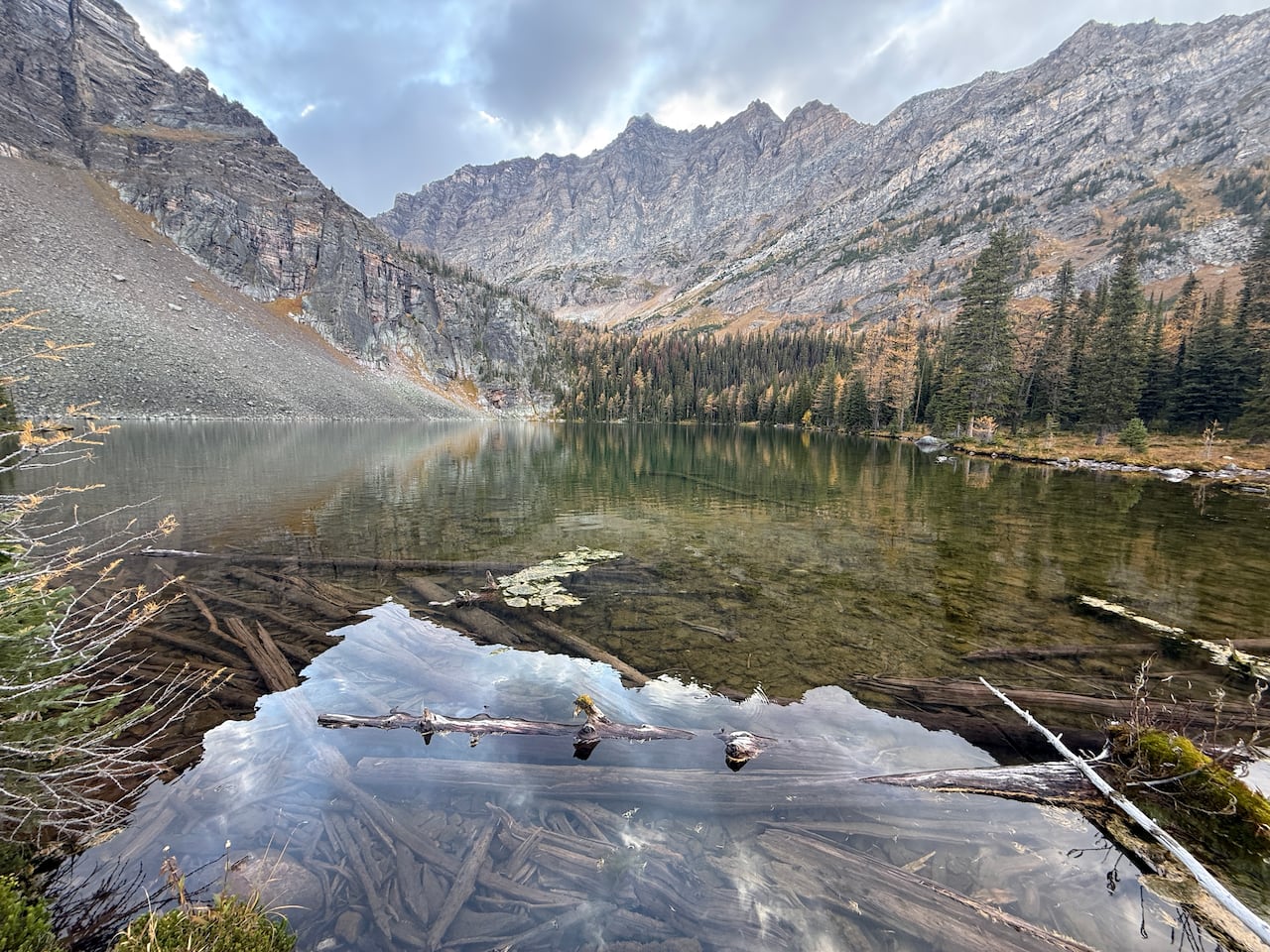 A mountain alpine lake.