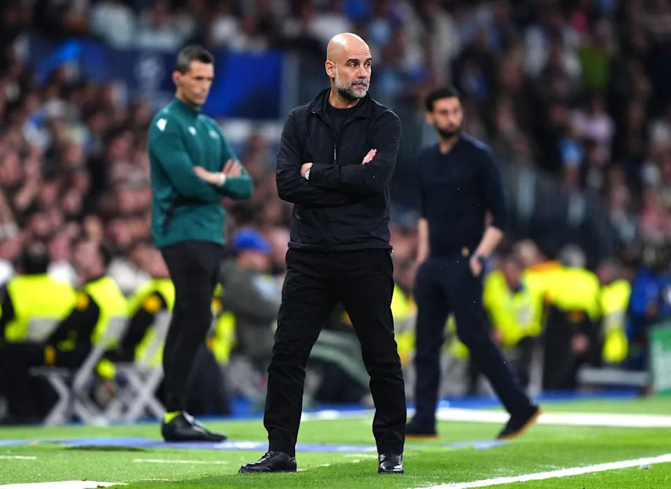 Guardiola’s City side have a tough second leg ahead of them (PA Wire)