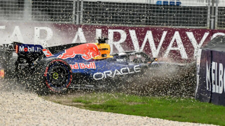 Russell takes Melbourne pole after Verstappen crash