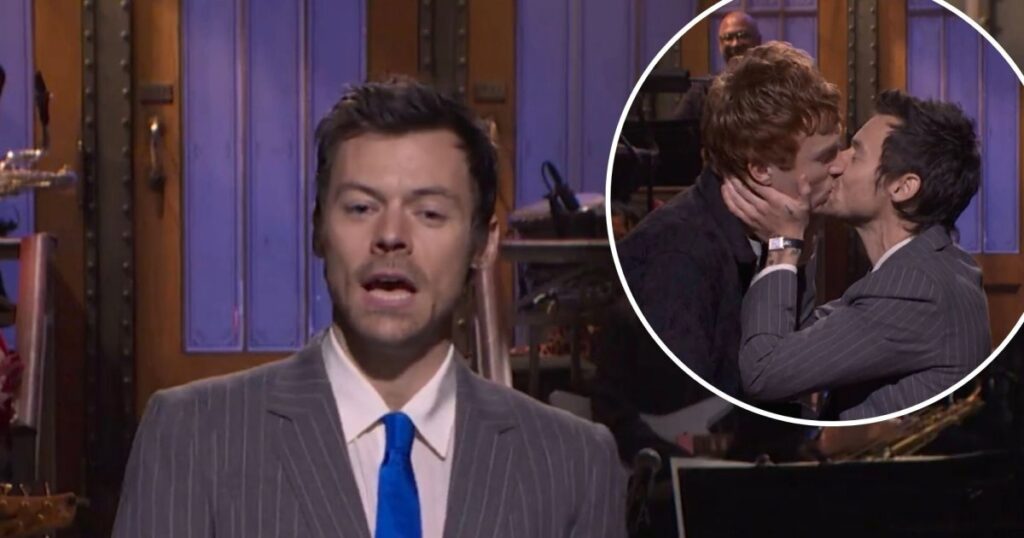 Harry Styles Mocks ‘Queerbaiting’ Allegations By Kissing Male ‘Saturday Night Live’ Star Ben Marshall