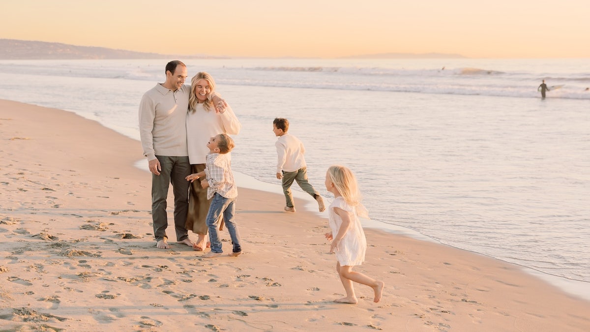 The Piccioli family on the beach