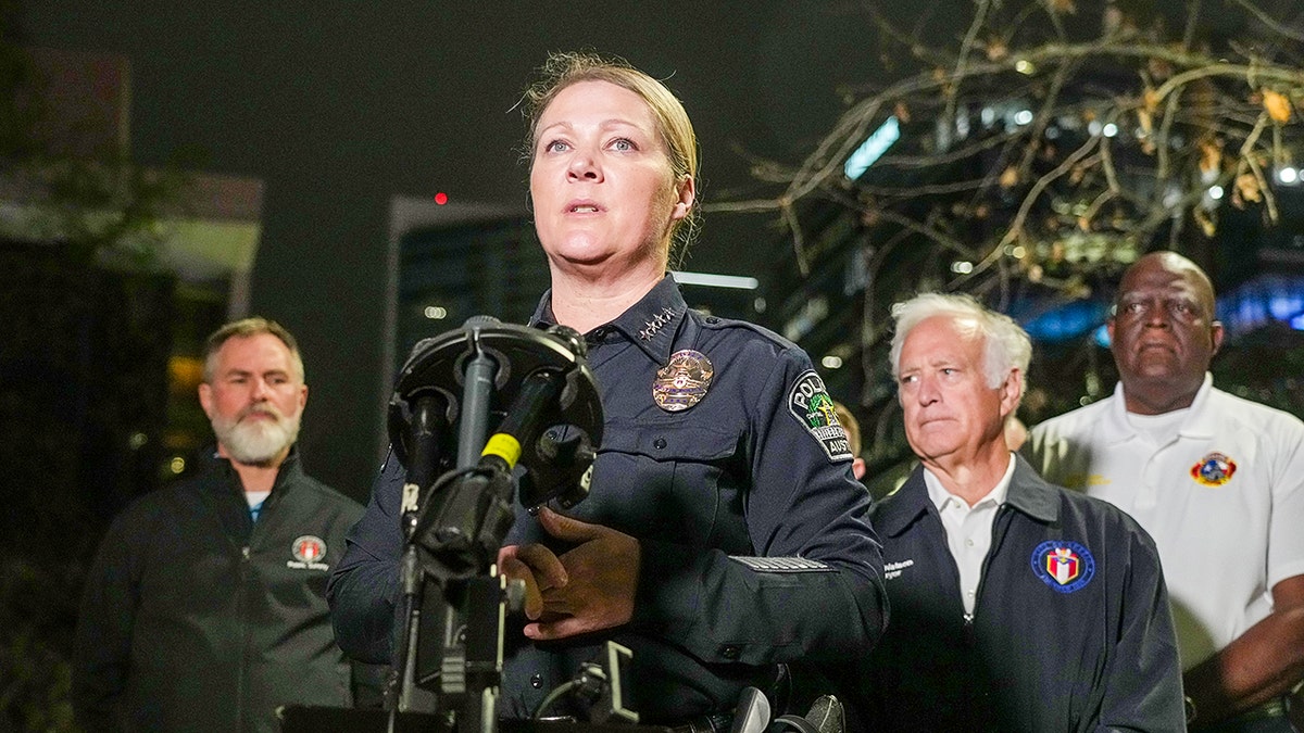 Austin Police Chief giving a presser.