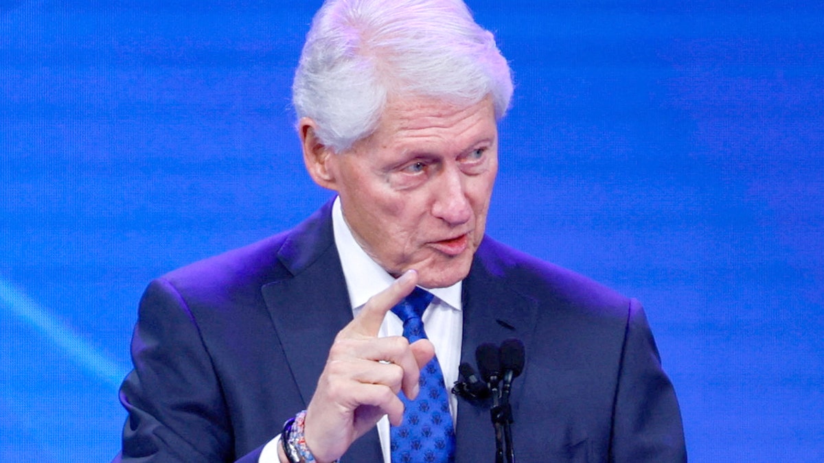 Former President Bill Clinton speaking at the Clinton Global Initiative annual meeting