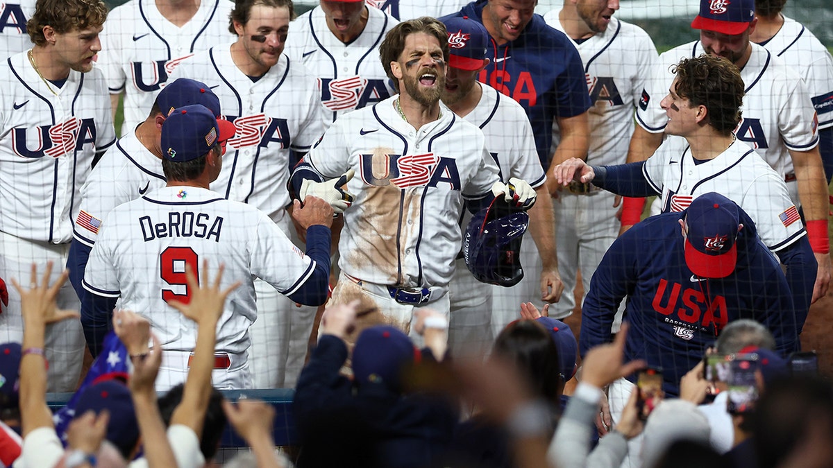 Bryce Harper celebrates home run