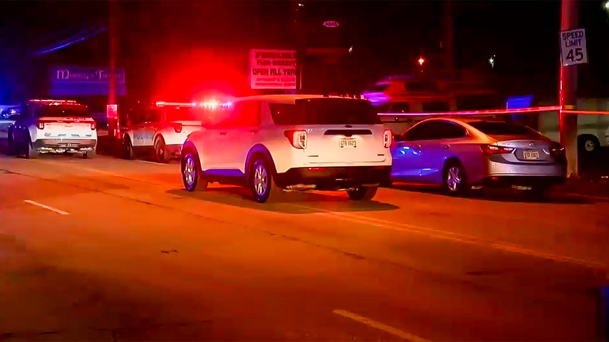 Police units arriving on the scene.