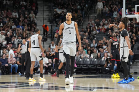 Rockets defenders helpless to stop Victor Wembanyama’s reverse dunk in traffic in runaway Spurs victory