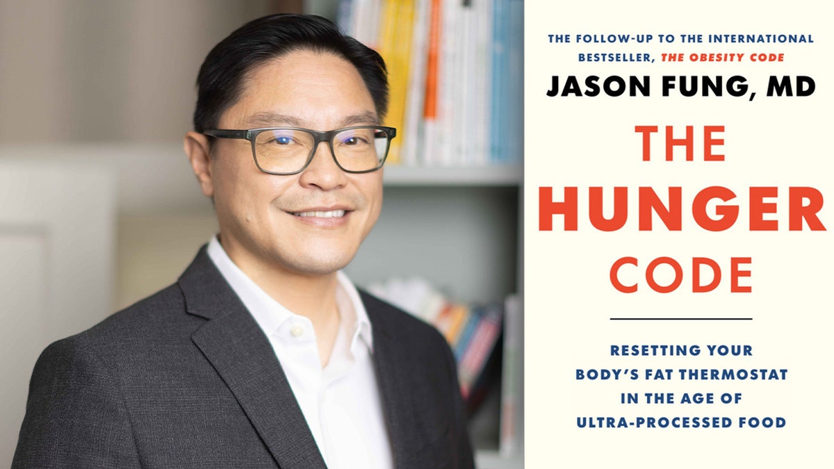 Dr. Jason Fung next to his book cover
