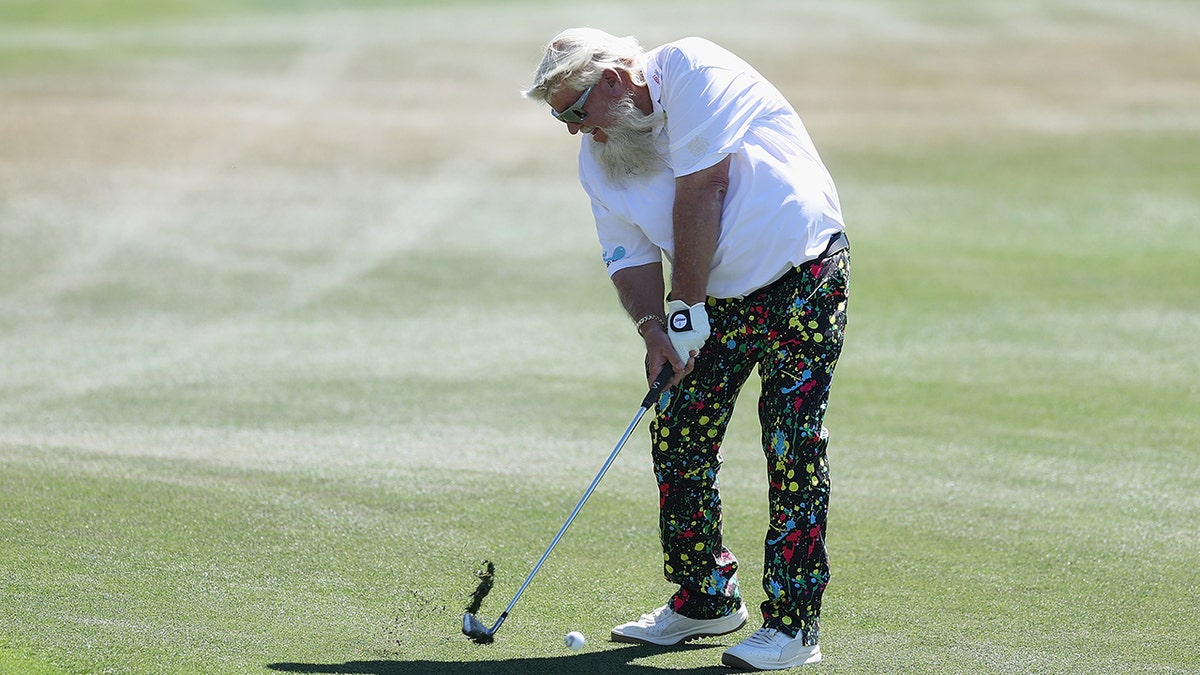 John Daly hits golf shot
