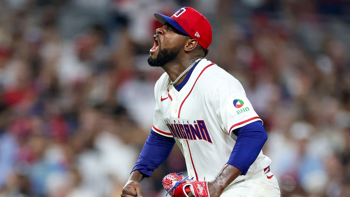 Luis Severino reacts after pitch