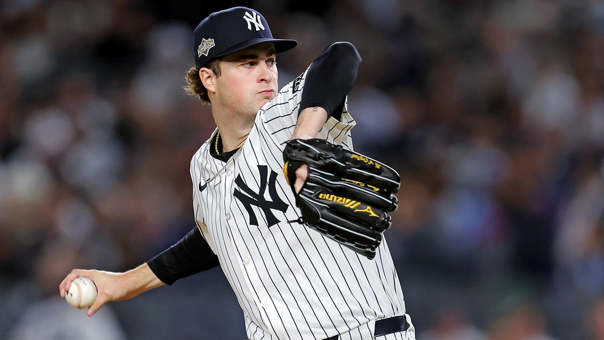Cam Schlittler on the mound against the Jays