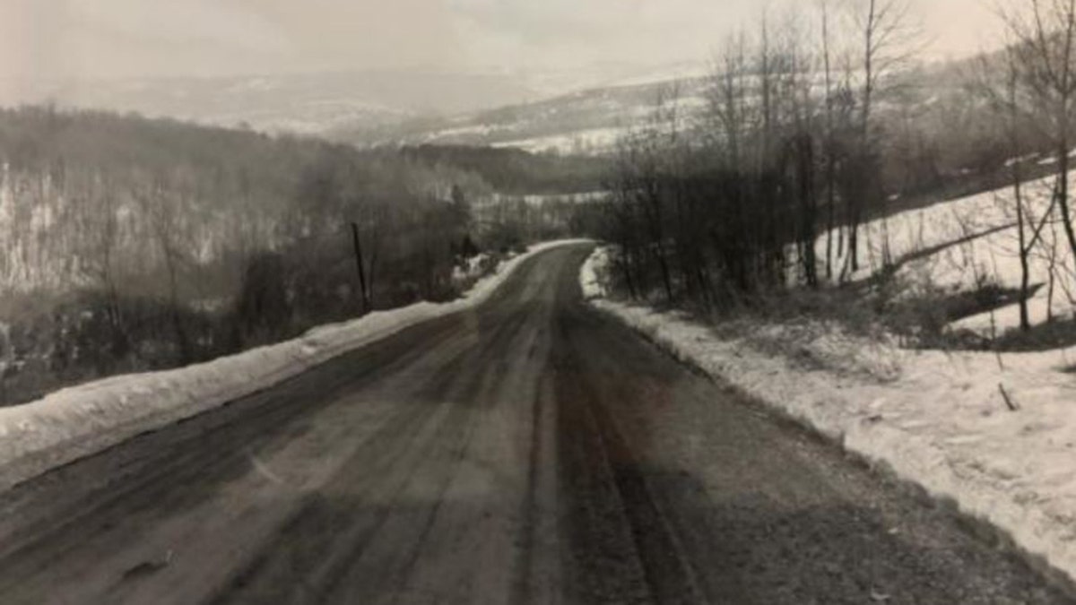 The road where Clyde Coppage's body was found
