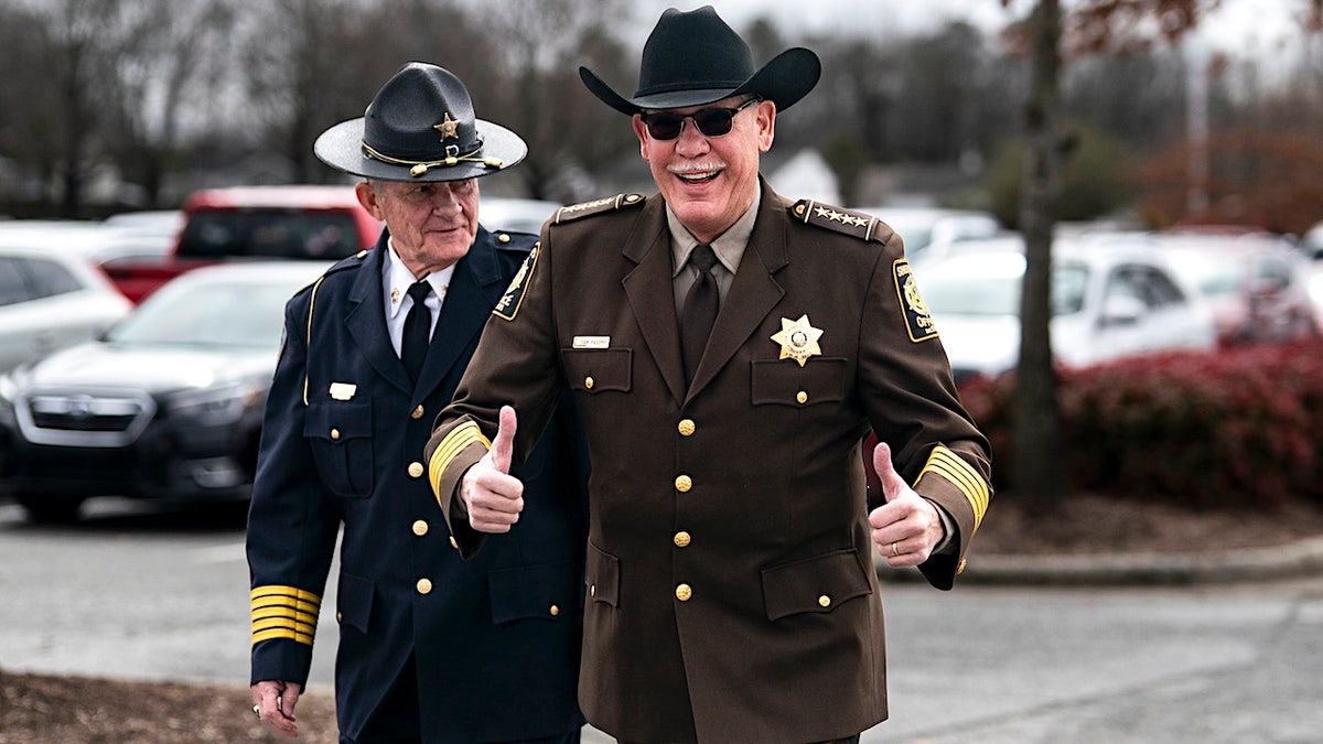 Terry Johnson, Sheriff of Alamance County, North Carolina, left, and Sam Page, Sheriff of Rockingham County