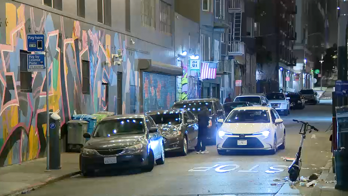 Police activity near the scene where Mayor Daniel Lurie’s security detail fought off suspects after his vehicle was blocked in San Francisco’s Tenderloin