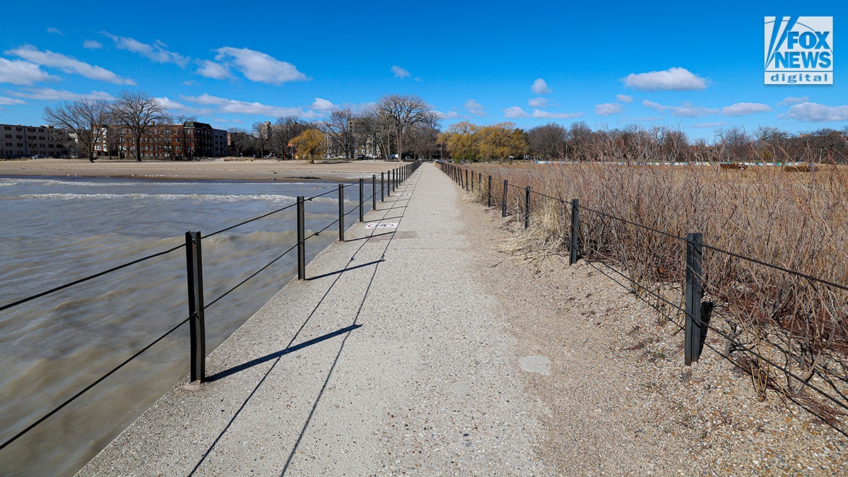 The shoreline where Loyola student Sheridan Gorman was allegedly shot by a migrant in Chicago