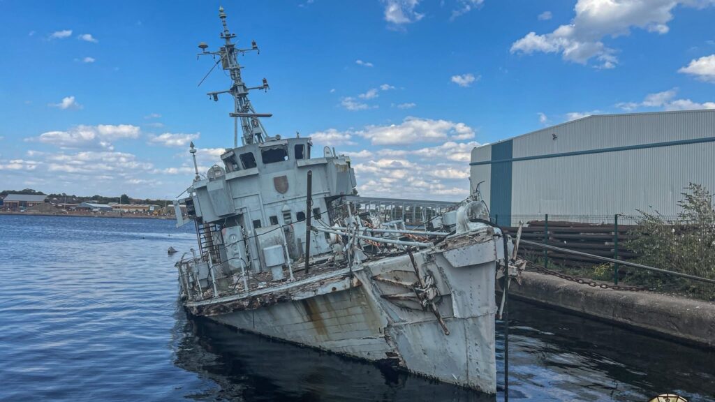 King Charles III’s warship he once commanded now sitting sinking & abandoned