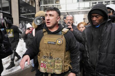 Counterprotester throws device at anti-Islam event in NYC