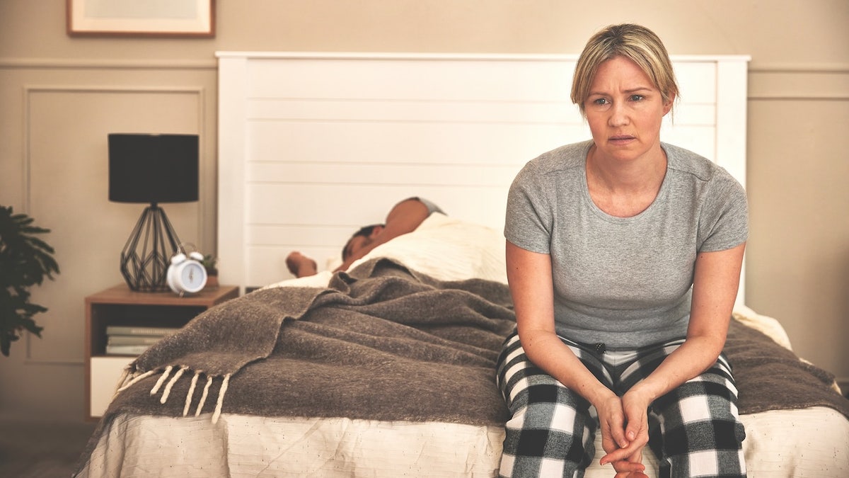 Woman tired in the morning