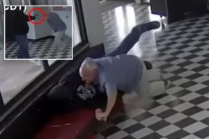 Dramatic moment Oklahoma principal Kirk Moore tackles Columbine-obsessed school shooter while being shot