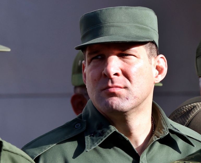 The grandson of former president Raul Castro, Raul Guillermo Rodriguez Castro, attends an event at the Colon Cemetery in Havana,