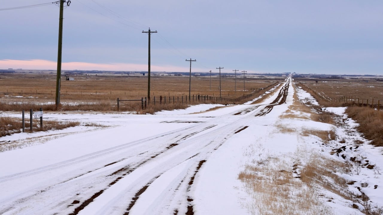 A snow-covered road.