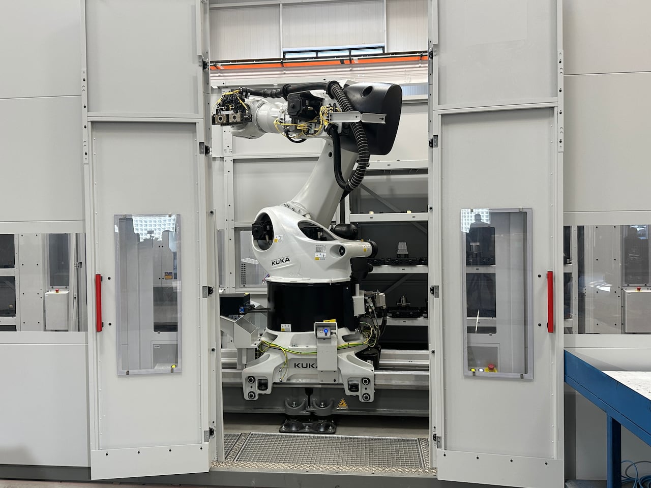 A giant robot is part of a new hi-tech manufacturing and mold making investment made by Cavalier Tool and Manufacturing.