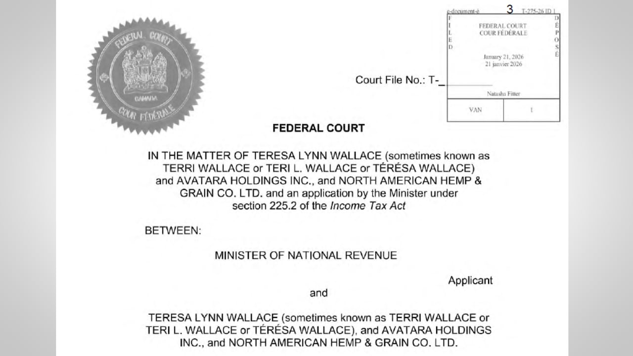 The text of a court document.