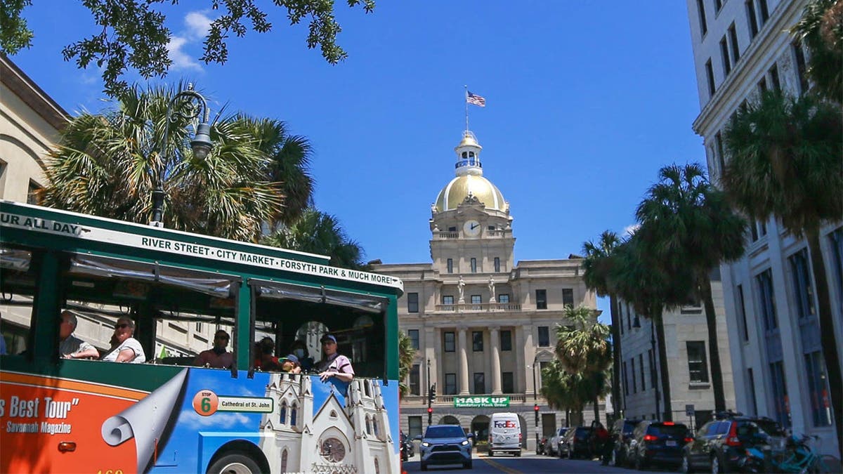 Downtown Savannah, Georgia. View of City Hall.