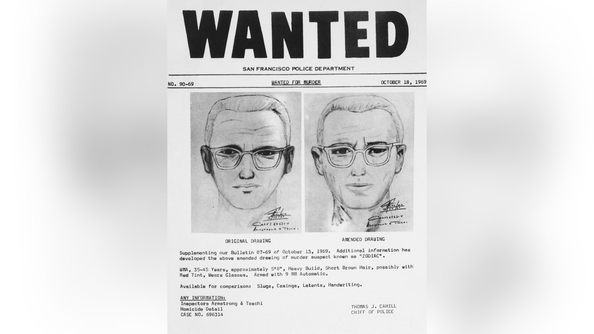 Composite sketches of the Zodiac killer based on witness descriptions in San Francisco