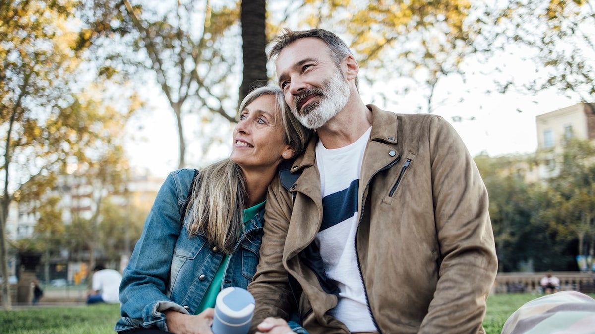Married couple together outdoors