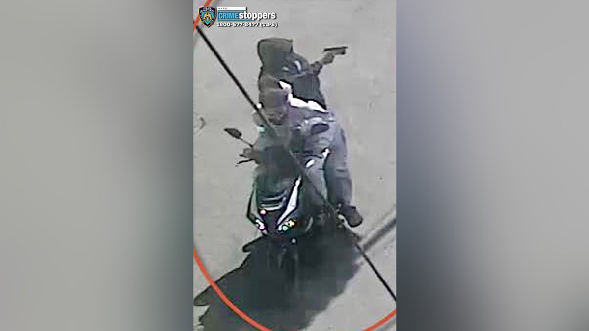 Two individuals on a moped approached the intersection of Moore Street and Humboldt Street in Brooklyn when the individual in the back fired a weapon multiple times, with a stray bullet striking a young girl on the sidewalk, according to police.