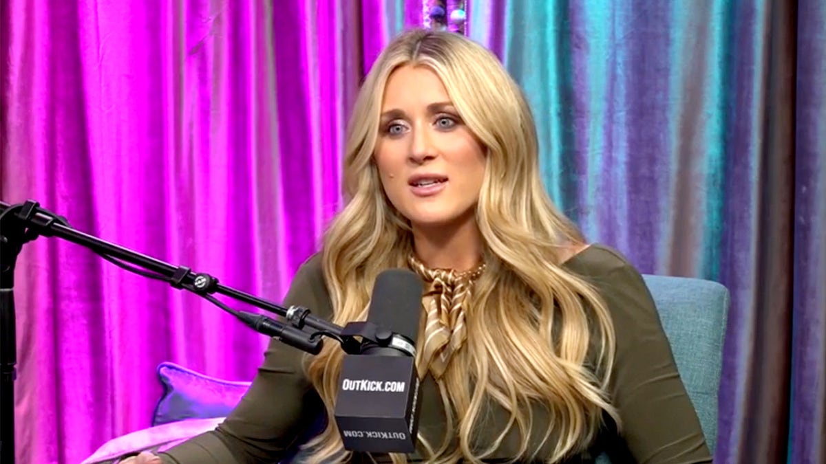 Riley Gaines speaking during a show set