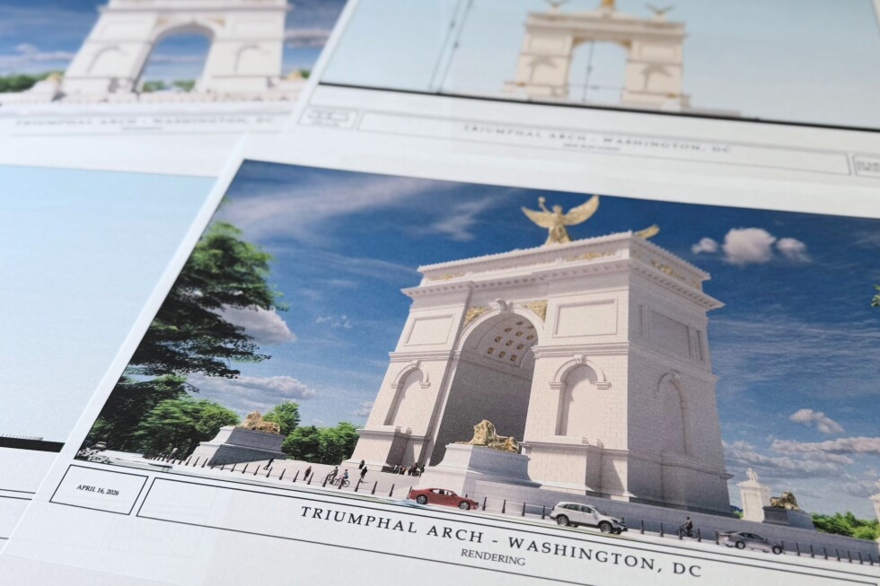 Trump’s DC arch includes golden-winged figure, eagles, lions and more