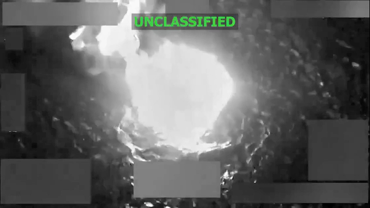 Boat striking water targeting alleged narco-terrorists