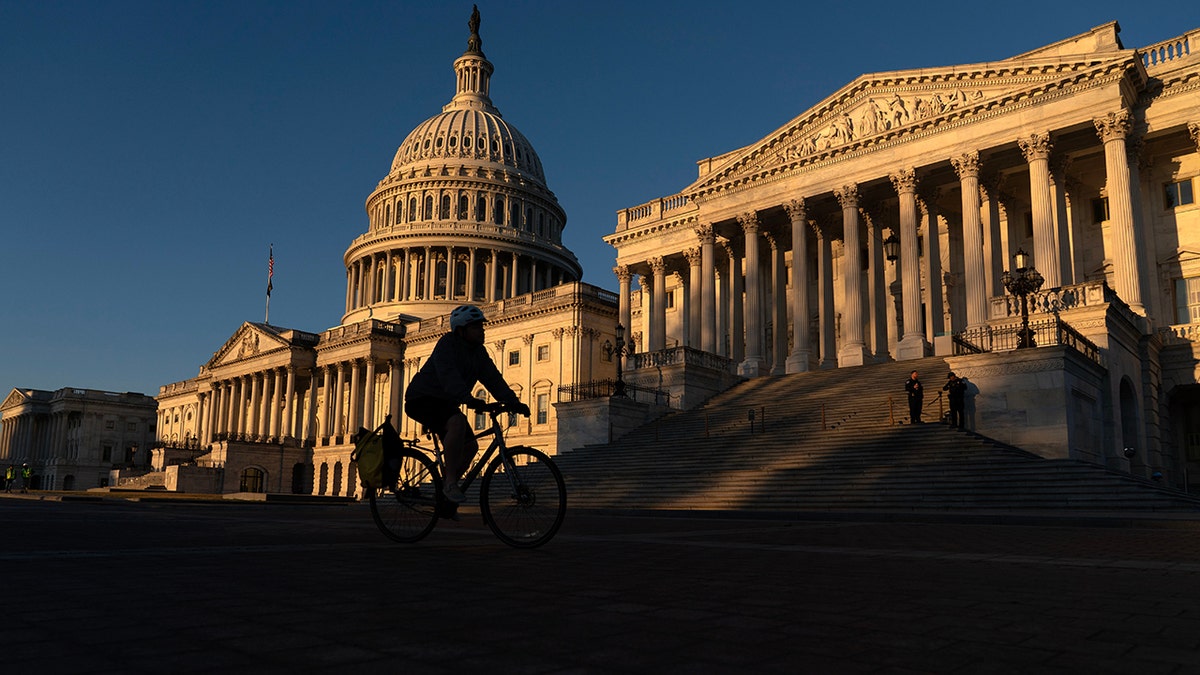 The U.S. Capitol building at sunrise in Washington, D.C.